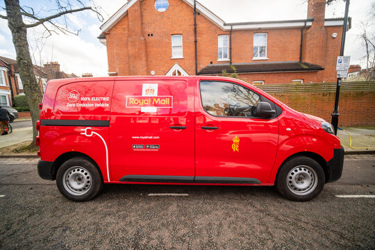 LONDON - Royal Mail 100% electric zero emission delivery van North Kensington