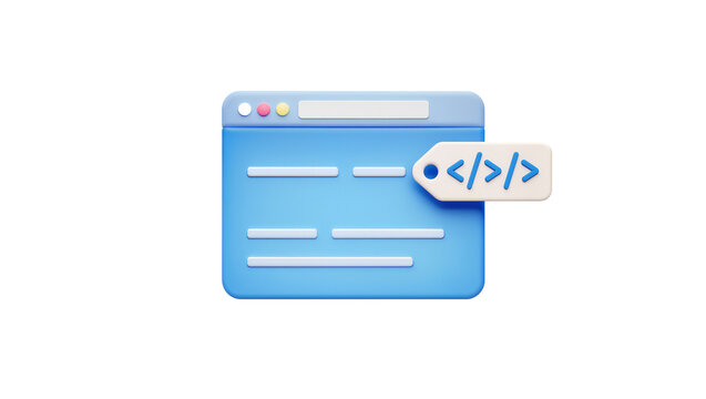 Blue Browser Icon with Angle Brackets and Tabs