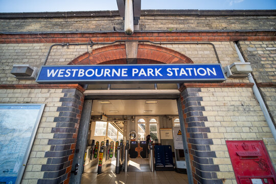 LONDON - Westbourne Park Underground Station, near Harrow Road in North Kensington- Great Western Road