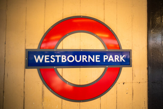 LONDON - Westbourne Park Underground Station, near Harrow Road in North Kensington- Great Western Road