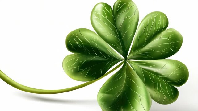 The showcases a vibrant green shamrock, a symbol of good fortune. The clover has sprouted into a beautiful flower, adding an extra touch of luck.