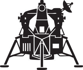 Space Shuttle, Lunar Lander, Spacecraft Icon, Black Vector Graphic © Golam