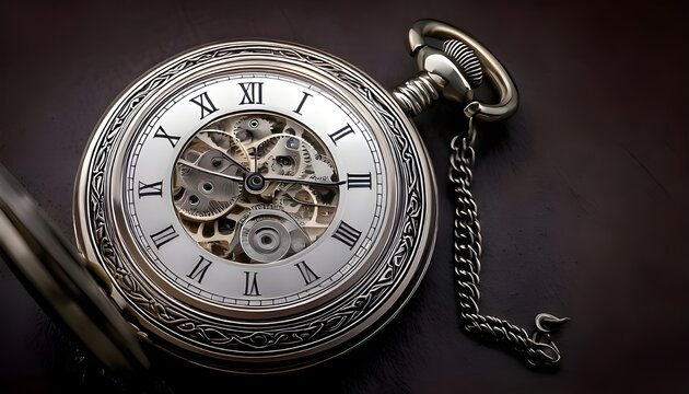 Silver old pocket watch