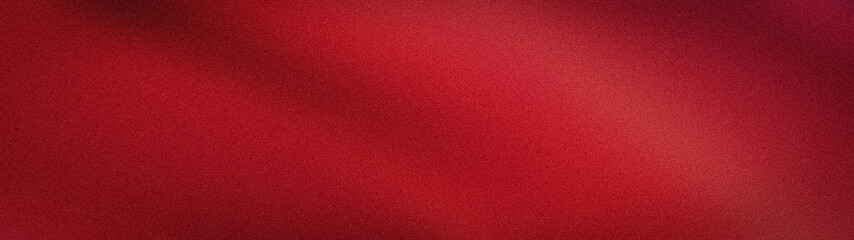Fototapeta premium Wide abstract grainy gradient background with red crimson and dark red blur