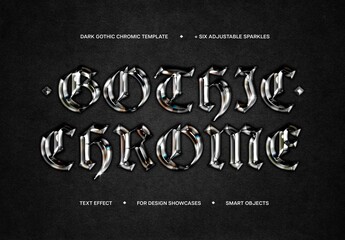 Dark Chrome Text Effect – Gothic Typography for Logo, Poster & Branding (PSD)