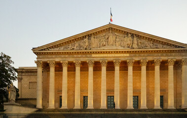 Obraz premium Assemblee Nationale in Paris with classical architecture symbolizing French democracy and government