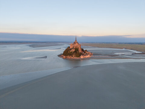 Aerial view of Mont Saint Michel in northern France