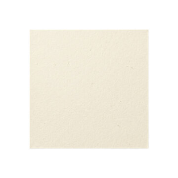 Square piece of textured cream paper on transparent background