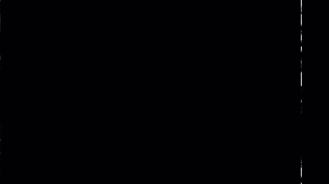 Analog Rewind VHS overlay. Old film, vintage film, Analog VHS tape static with rewind icon on alpha channel. 4K Video