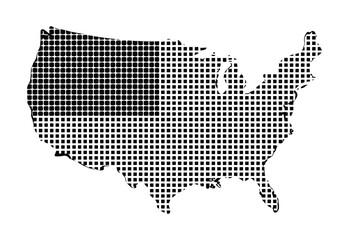 Fototapeta premium United States Map with Halftone Dot Pattern for Abstract Background and Infographic Design