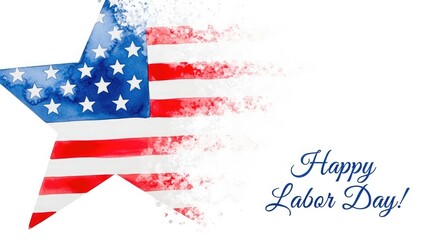 Fototapeta premium Celebrating flag day patriotic american stars and stripes with 'happy labor day ' greeting
