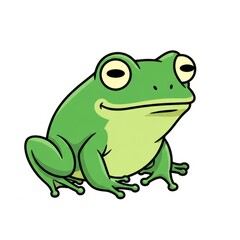 Obraz premium Frog meme vector illustration isolated on white background. Funny and expressive frog character suitable for social media, stickers, and entertainment design.
