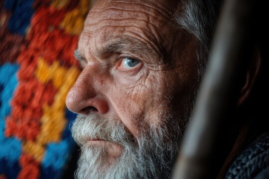 Bearded man close up detailed view of a man s face emphasizing his beard bearded