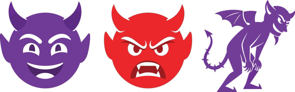 Three cartoon devils a vibrant and playful depiction of mischief and imagination