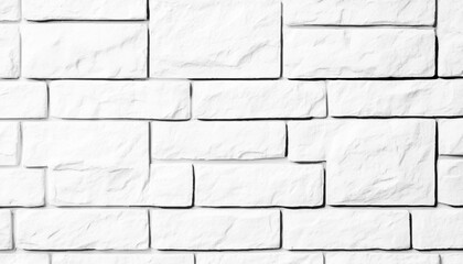 Fototapeta premium High contrast seamless white stone brick wall texture abstract modern architectural geometric background vector illustration.