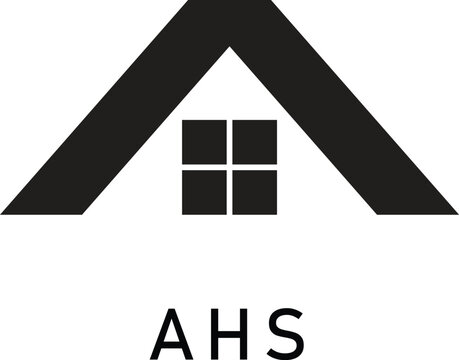 AHS House Roof Logo Minimal Home Real Estate Design
