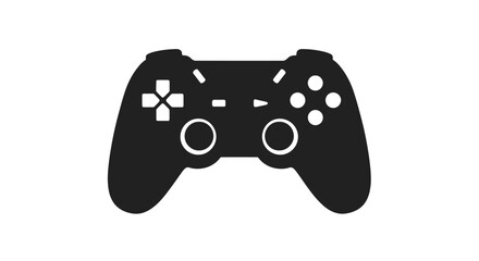 Modern Black Video Game Controller Silhouette. © Abutop