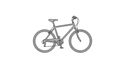 Obraz premium Simple Black Bicycle Illustration on White.