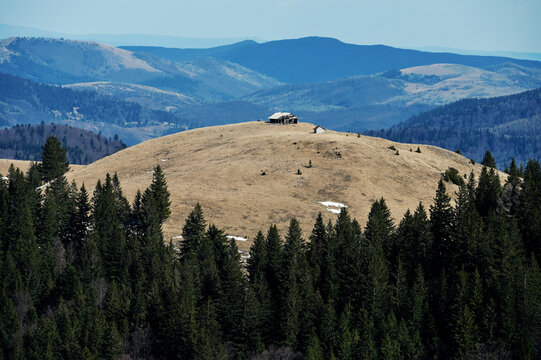 Mountain landscape. Carpathian Mountains in Romania.
