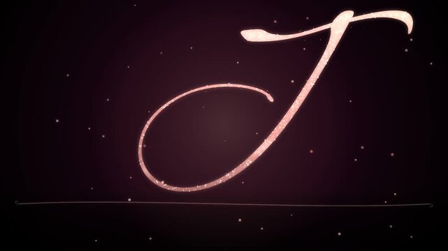 Rose Gold Script Monogram Letter J Wedding Invitation Seamless Loop