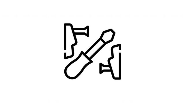 Screwdriver and two screws tools for hardware assembly projects. Suitable for DIY, construction, repair, maintenance, and renovation concepts in design projects.

