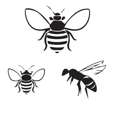 A cheerful cartoon bumblebee with a happy smile and yellow wings flies through nature, carrying sweet honey in this cute vector illustration of a friendly flying insect character