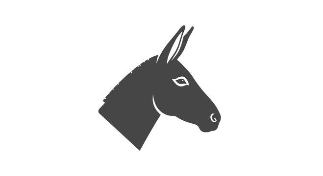 Donkey Head Illustration Simple Design.