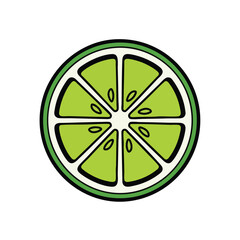 Obraz premium Vibrant Lime Slice Illustration with Seeds.