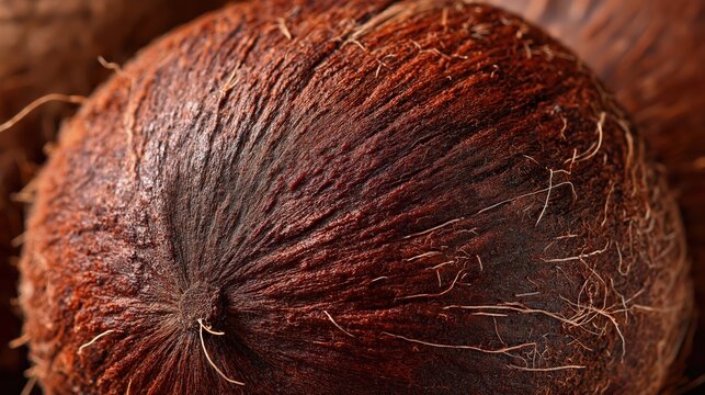 Tropical Coconut Husk Macro Fine Art Detail Brown Fibrous Organic Natural Texture Background