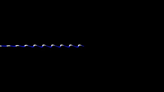 Line graph showing a continuous blue wave pattern on a black background indicates a steady stream of incoming data signals or network monitoring activity for a high performance digital communication.