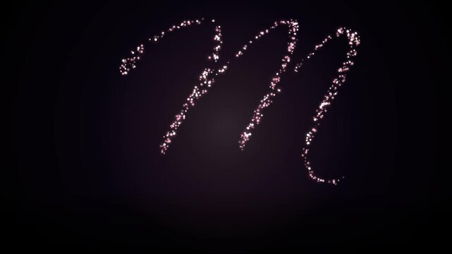Rose Gold Script Monogram Letter M Wedding Invitation Seamless Loop