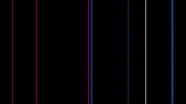 Red, blue, and white stripes appearing from the center. Line animation on a black background. Transition intro.