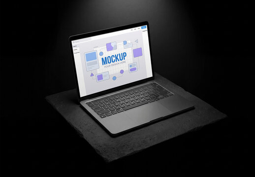 Laptop Dark Stone Mockup