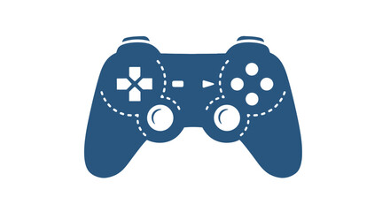 Blue Game Controller Illustration Isolated White. © Caca
