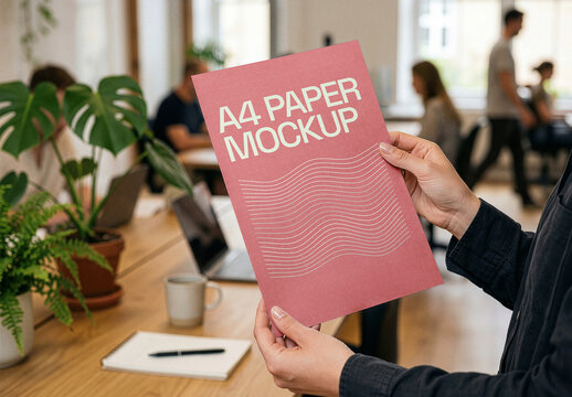 Paper Sheet Office Desk Mockup