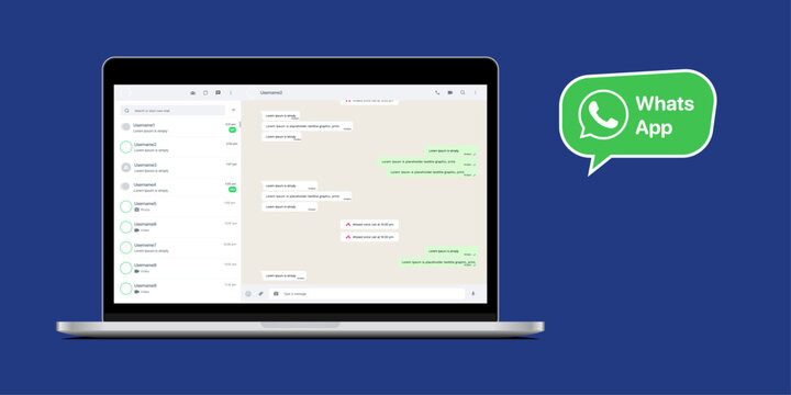 Whatsapp web desktop app UI design.