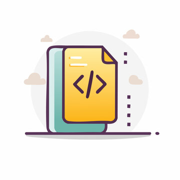 Coding Document Icon with Angle Brackets