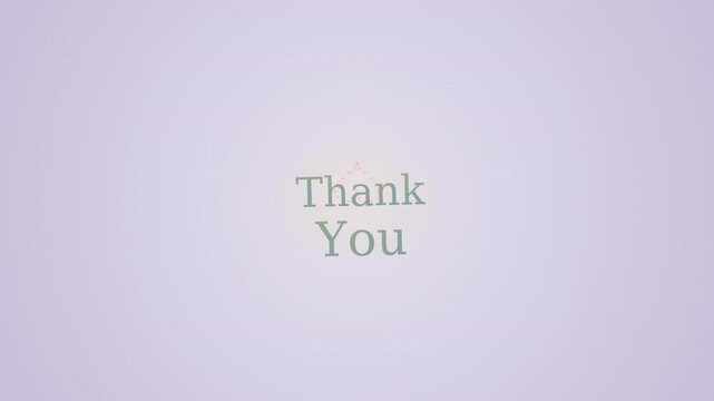 Soft lavender gradient backdrop with centered elegant serif Thank You message in muted sage greenish