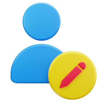 edit user 3d icon 