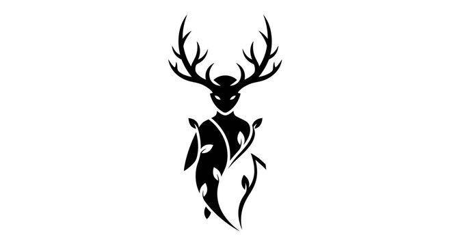 Deer silhouette with large antlers.