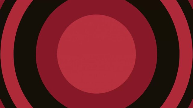 Red Concentric Circles Iris Out Animation Retro Transition 4K Video Loop Closing Scene Abstract Motion Graphic