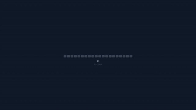 A loading screen displaying a progress bar in blue and gray against a dark background