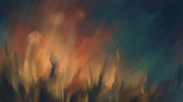 Atmospheric abstract firelight background for National Indigenous Peoples Day in deep blue and glowing amber tones