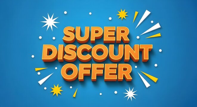 Super discount offer advertisement with colorful design