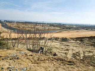 Fototapeta premium Madrid formula 1 circuit under construction project