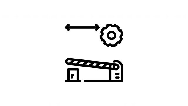 Automated gate with a gear suitable for security companies, technology firms, and smart home products branding and marketing materials.
