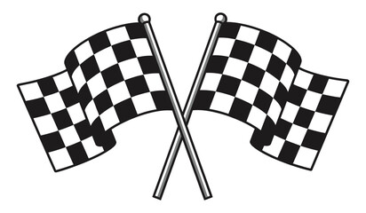 Fototapeta premium Two crossed checkered racing flags a symbol of victory and competition