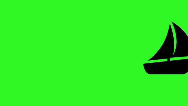 animated ship vessel sailing ocean transport maritime vector greenscreen chroma key isolated background nautical boat travel sea cargo industry motion graphic loop clean alpha compositing footage 