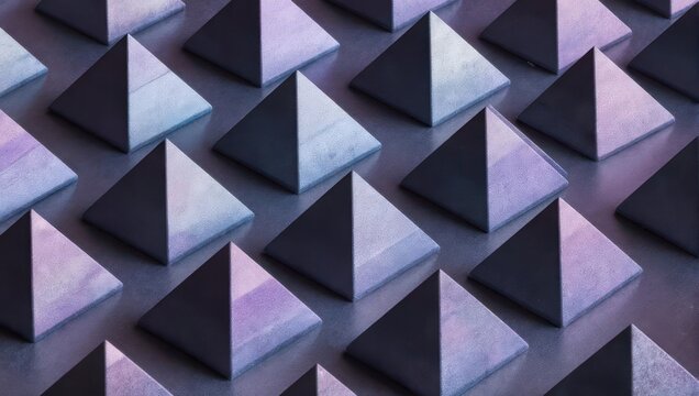 Abstract Pyramid Pattern - Geometric Texture with Metallic Purple Hues.