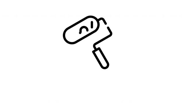 Paint roller covered in paint decoration for DIY, construction, renovation projects, interior painting, home improvement, creative artworks, painting tools concepts.

